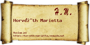 Horváth Marietta névjegykártya